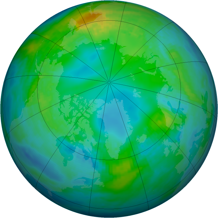 Arctic ozone map for 06 November 1986